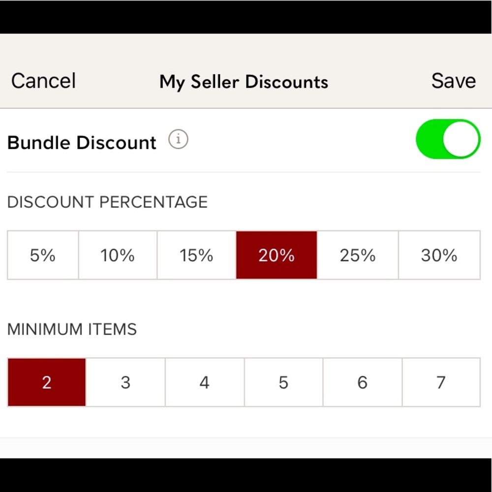 Seller discount 20% on two or more items